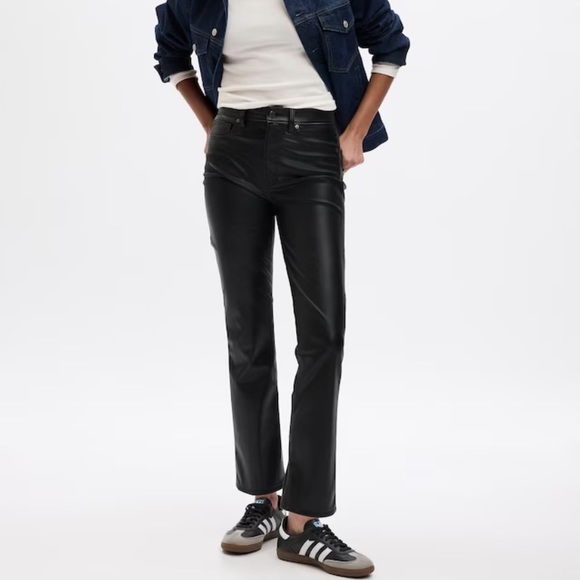 NWOT Faux leather pant sz 8 tall black - Picture 1 of 6